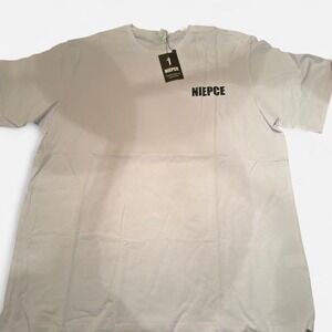 Niepce Streetwear White Graphic T-Shirt Samurai Cat Japanese Art Mens NWT